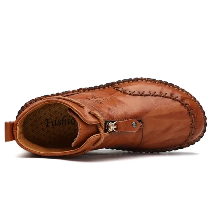 Herren Echtleder Stiefeletten – Luxus, Komfortabel, Modisch mit Reißverschluss, Ideal für Motorrad & Freizeit - Image 6